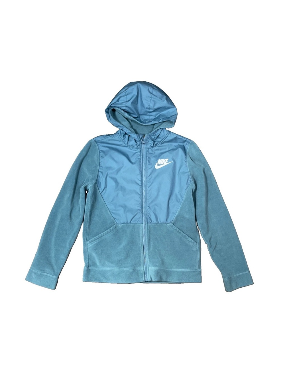 Nike Boys Size XL Blue Fleece Full Zip Hoodie Jacket AA0064-468 Pockets